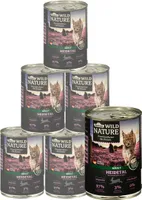 Dehner Wild Nature Katzenfutter Heidetal, Nassfutter getreidefrei / zuckerfrei, für ausgewachsene Katzen, Kaninchen / Huhn, 6 x 400 g Dose (2.4 kg)