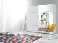 Veľká skriňa MARCELA so zrkadlami 221 cm, biela