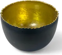 Teelichthalter aus Metall – Schwarz/Gold – 8,5 x 6 cm