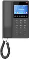 Grandstream ghp631 kompaktowy telefon ip czarny, 2 konta sip, 2 linie. 1 port 10/100 poe. kolorowy ekran LCD 480x320 (3,5 cala). może być na stole lub na ścianie. bez zasilacza.