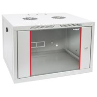 HMF 66407-07 Serverschrank 19 Zoll, 7 HE, Netzwerkschrank, 55 x 45 x 37 cm, Lichtgrau