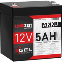 Langzeit Akku 12V 5Ah Blei Gel Akku Batterie Bleiakku ers. 4Ah 4,5Ah 12Volt Battery Accu