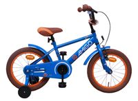 16 Zoll Fahrrad Qualitäts Kinderfahrrad Rücktritt Stützräder Matt Blau 61613 