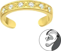 925 Sterling Silber vergoldete Ohrmanschette mit Zirkonia Ear Cuff Ohrklemme