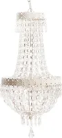 Kronleuchter BEAU CHATEAU weiß shabby chic Hängelampe Deckenlampe mit Kristallen