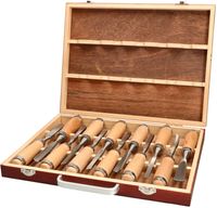 KOTARBAU® Schnitzwerkzeug-Satz 12-tlg. Holz-Stechbeitel für Holzschnitzer und Tischler mit Holzgriff