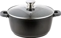 Cheffinger, indukčný hrniec s nepriľnavým mramorovým efektom 28 cm s pokrievkou, čierny