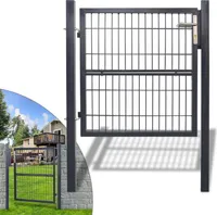Wolketon 100x100cm Gartentor Anthrazit Gartentuer mit Schloss Zauntuer fuer Garten Tor Gartenpforte Gitterzaun