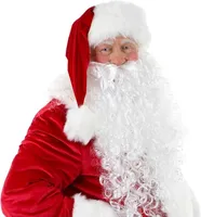 2 in 1 - Nikolausbart Set mit Perücke - Weihnachtsmannbart - zum Verkleiden als Nikolaus - Weihnachtsmann - Santa - Weihnachten - Nikolauskostüm