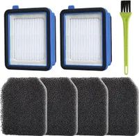 Filter Zubehör für AEG QX7 QX6 QX8-2 Staubsauger, Ersatzfilter für AEG ASKW1 Filter mit 2 Vormotorfilter, 4 Hygienefilter Waschbar, 1 Reinigungsbürste (Kit 2)