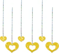 Oblique Unique Lametta mit Herzen Herzlametta Dekoration Party Fasching Karneval gold