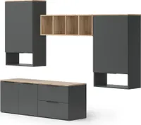 Vicco Wohnwand Wido, 5 Teile, Anthrazit/Sonoma