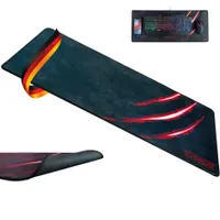 SCHWAIGER -GM700- Gamingowa podkładka pod mysz XXL | 750x300 mm | antypoślizgowa | zszywane krawędzie | podkładka na biurko | czarno-czerwona