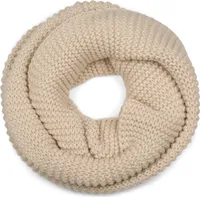 styleBREAKER Damen Strick Loop Schal Einfarbig mit Linksstrick Muster, warmer Winter Strickschal, Schlauchschal 01018166