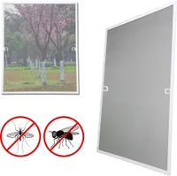 Jayseuw Fliegengitter Insektenschutz Fenster 120 x 140 cm Mückenschutz mit Alu-Rahmen Bausatz Mückengitter Fliegenschutz Weiß