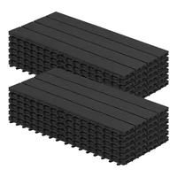 WOLTU Sada 12 WPC terasových dlaždíc Wood-look 30x60cm, dlaždicová podlaha Click Tile Flooring Anthracite