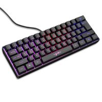 RGB Mechanische Gaming-Tastatur  Schaltet die Tastatur um 61 Tasten Anti-Ghosting mit Hintergrundbeleuchtung für Gaming ,Schwarz