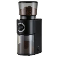 Tchibo elektrische Kaffeemühle, Edelstahlgehäuse, Edelstahlmahlwerk, 26 Mahlgradeinstellungen, Schwarz/Silber