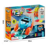Anti-Schwerkraft-Autobahn-Set | Wechselbare Bahn mit LED-Licht-Rennwagen | Ultraflexible Bahn | Montessori-Spielzeug für Kinder Geschenke A