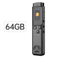 Digitaler Sprachrekorder, 64 GB, sprachaktivierte Audioaufnahme, Rauschunterdrueckung mit Wiedergabe, MP3-Musikplayer, 280 Stunden Aufnahmedateien, Geraeteunterstuetzung, Passwort fuer Vorlesungen, Besprechungen, Unterrichtsgespraeche