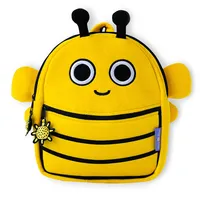 Milk&Moo Buzzy Bee Kinder Rucksack, Netter Kinderrucksack für Mädchen und Jungen, Niedlicher Tier Rucksack für Kindergarten, Vorschulrucksack für Kleinkind, Plüsch, gelb, 3-6 Jahren (Bienchen)