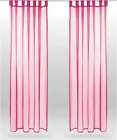 2er Pack Gardine Transparent Noella Schlaufen, Größe: 140 x 245cm (Pink)