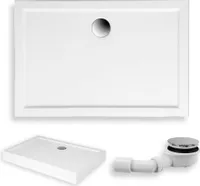 BADLAND Duschwanne Rechteck Goliat 90x80x3x14 cm mit Ablaufgarnitur und Füßen Gratis