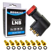 Megasat Diavolo Gold Quattro LNB 0,1dB Schwarz/Rot