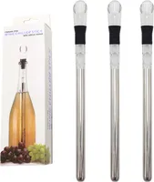 3er-Pack Edelstahl Weinkühlstab Weinkühler Wein Ausgießer mit Edelstahl Kühlstab (Geschenkbox-Version)
