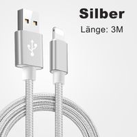 KZKR iPhone Ladekabel, Lightning Kabel [MFi] - 3M - Datenkabel geeignet für iPhone , iPad (Silber)