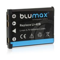 Blumax Akku | für Olympus Li-40B Li-42B Digitalkamera | Kapazität 680mAh  |Spannung 3,7Volt | Video- und  Kamerazubehör