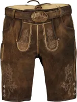 Spieth & Wensky Herren Trachten Lederhose inkl. Gürtel, Mich-Havel (311580-0256), Größe:50, Farbe:tabak/St 238 Holz (5803)