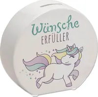 Einhorn Spardose mit Spruch Wünscheerfüller