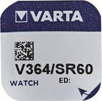 Varta Watch V 364 Uhrenzelle SR621 SW V364 (SR60) Silber-Oxid  Knopfzelle 17mAh 1,55 V 1er Blister