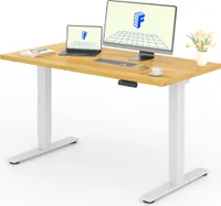 FLEXISPOT E1 Elektrisch höhenverstellbarer Schreibtisch 140x80cm mit Doppelmotor, 100KG Tragkraft, mit 4 Memory Funktion, 25mm Tischplatte (Ahorn)