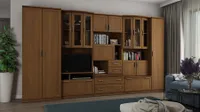 Meblast | Havana Wohnwand; Kirschbaum Porto - Premium Beschläge | Möbel, Retro, Premium TV-Möbel, Große Anbauwand, Schrankwand, Wohnzimmer-Set, Sonoma Eiche