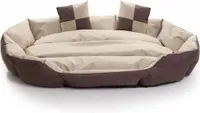 Hundebett Hundekissen Hundekorb 110x80x23 cm Haustierbett Hundesofa Dunkelbraun