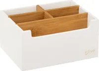 Organizér na kosmetiku, 5 přihrádek, bambus, černý
