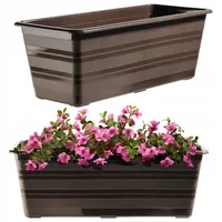 KADAX Blumenkasten "Cati", Balkonkasten aus Kunststoff, Blumentopf für Balkon, Fensterbank, Pflanzgefäß, 40 cm, Braun