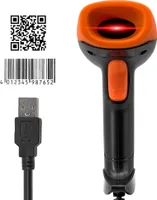 Tragbarer 1D/2D/QR-Barcode-Scanner, USB-Kabel, Barcode-Leser, manuelles/kontinuierliches Scannen, CMOS-Bildsensor, unterstuetzt Papiercode/Bildschirmcode PDF417, kompatibel mit Windows, Android, MacOS, Linux-System fuer Supermarkt, Bibliothek, Logistik, Einzelhandel, Lager