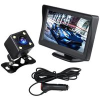 Rückfahrkamera Kamera Set mit 4.3" LCD Monitor, IP67 Wasserdicht Einparkhilfe System Nachtsicht für Wohnmobil/Wohnwagen/LKW/Anhänger/Auto