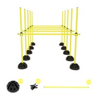 LZQ Agility Sprungstangen-Set, Trainingsstangen für konditionelles, Koordinationshürden für Sprungkraft, Dribbling und Beweglichkeit ,Gelb