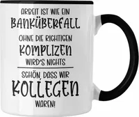 Trendation - Jobwechsel Tasse Geschenk Kollegen Kollegin Abschied Abschiedsgeschenk Neuer Job Kaffeetasse Geschenkidee (Schwarz)
