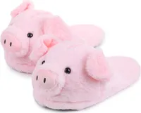 Tier Hausschuhe - Plüsch Schlappen Schwein (hinten offen) - 28cm