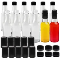 Belle Vous Kleine Flaschen zum Befüllen aus Klarglas (12 Stk) - 150 ml - Glasflaschen zum Befüllen mit Kappen & Schrumpfkapseldeckeln - Flasche für