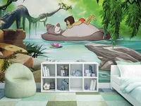 Fototapete - Jungle book swimming with Baloo - Größe 368 x 254 cm
