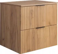 Rodan | Koupelnová Skříňka 60 cm | Hnědý mat | Š/V/D 60/57/46 cm | 2 Zásuvky s Tichým Dovíráním | Koupelnový Nábytek | Hnědá deska