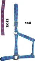Nylonhalfter Diamonte, Farbe:rosa, Größe:Warmblut