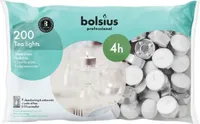 Čtyřhodinové čajové svíčky Bolsius (200 kusů)