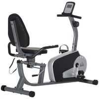 HOMCOM Liegeergometer magnetisch Heimtrainer mit LCD-Anzeige, Fahrradtrainer mit 8 Widerstandsstufen für Zuhause, Fitness, Stahl, Grau